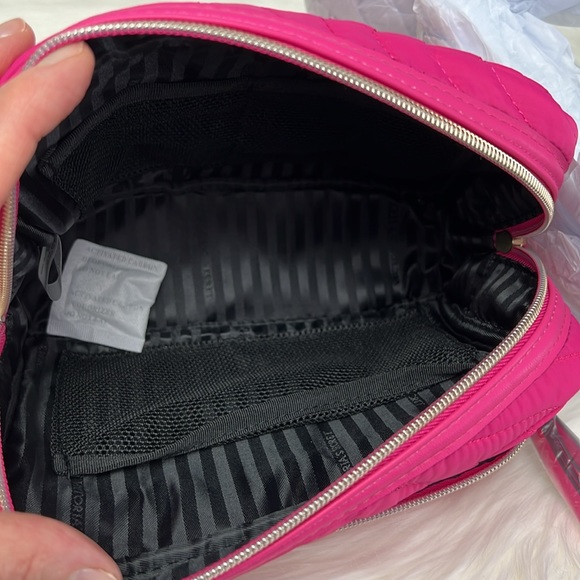 NWT HTF Victoria’s Secret Pink Glam Bag Travel Makeup Pouch Cosmetic Bag - Picture 10 of 14